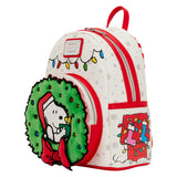Loungefly Peanuts Snoopy & Woodstock Holiday Plush Wreath Mini Backpack