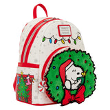 Loungefly Peanuts Snoopy & Woodstock Holiday Plush Wreath Mini Backpack