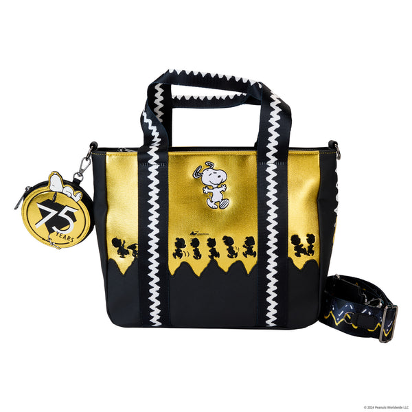 Loungefly Peanuts 75th Anniversary Snoopy & Gang Tote Bag With Coin Bag
