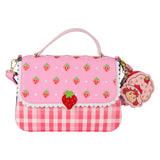 Loungefly Strawberry Shortcake Denim Gingham Crossbody Bag with Coin Bag