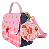 Loungefly Strawberry Shortcake Denim Gingham Crossbody Bag with Coin Bag