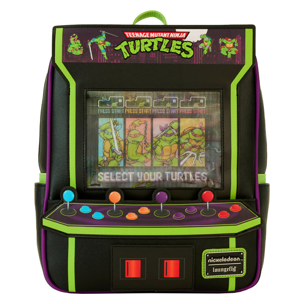 Loungefly Teenage Mutant Ninja Turtles 40th Anniversary Vintage Arcade Lenticular Glow Mini Backpack