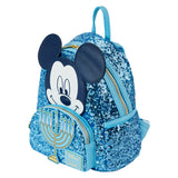 Loungefly Disney Mickey Mouse Hanukkah Sequin Glow Mini Backpack