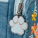 Loungefly Disney Dogs & Cats Floral Faux Denim Fringe Mini Backpack