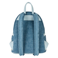 Loungefly Disney Dogs & Cats Floral Faux Denim Fringe Mini Backpack
