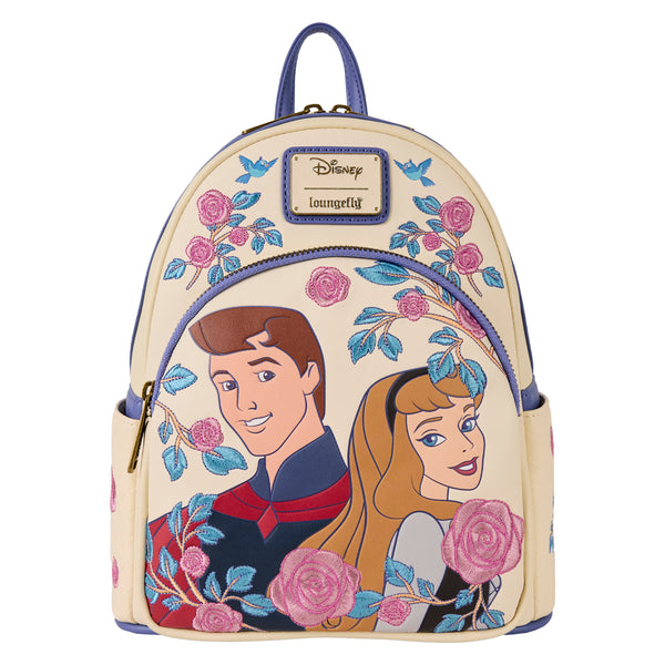 Loungefly Disney Sleeping Beauty Princess Aurora & Prince Phillip Floral Mini Backpack