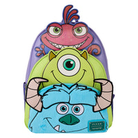 Loungefly Pixar Monsters, Inc. Sulley, Mike, & Randall Triple Pocket Mini Backpack