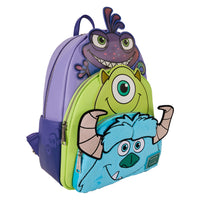 Loungefly Pixar Monsters, Inc. Sulley, Mike, & Randall Triple Pocket Mini Backpack
