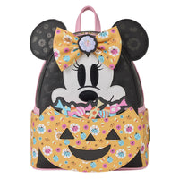 Loungefly Disney Minnie Mouse Cosplay Floral Pumpkin Glow Mini Backpack