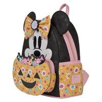 Loungefly Disney Minnie Mouse Cosplay Floral Pumpkin Glow Mini Backpack