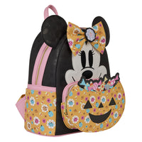 Loungefly Disney Minnie Mouse Cosplay Floral Pumpkin Glow Mini Backpack
