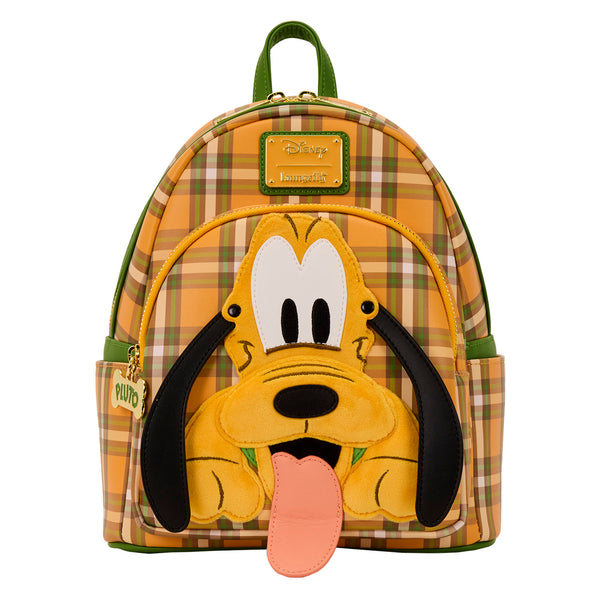 Loungefly Disney Pluto 95th Anniversary Plaid Mini Backpack