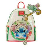 Loungefly Disney Stitch & Scrump Iridescent Holiday Ornament Mini Backpack