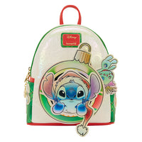 Loungefly Disney Stitch & Scrump Iridescent Holiday Ornament Mini Backpack