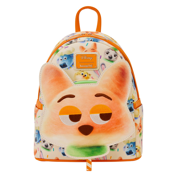 Loungefly Disney Zootopia 2 Nick Wilde Cotton Candy Cosplay All-Over Print Mini Backpack