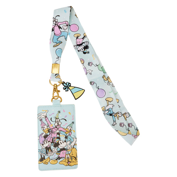 Loungefly Disney Mickey Mouse and Friends Birthday Celebration Lanyard with Card Holder