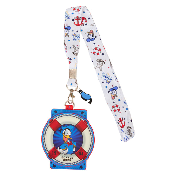 Loungefly Disney Donald Duck 90th Anniversary Lanyard With Card Holder