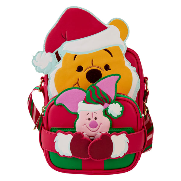 Loungefly Disney Winnie The Pooh Santa Winnie & Piglet Crossbuddies Cosplay Crossbody Bag With Coin Bag
