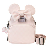 Loungefly Disney Minnie Mouse Checkered Texture Convertible Mini Backpack & Crossbody Bag