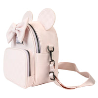 Loungefly Disney Minnie Mouse Checkered Texture Convertible Mini Backpack & Crossbody Bag