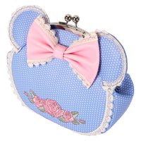 Loungefly Disney Minnie Mouse Floral and Lace Kisslock Crossbody Bag