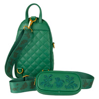 Loungefly Disney Bambi Quilted Texture Convertible Sling Crossbody Bag with Coin Bag
