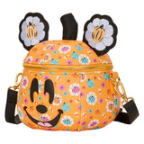 Loungefly Disney Mickey Mouse Floral Pumpkin Head Glow Figural Crossbody Bag