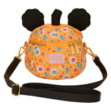 Loungefly Disney Mickey Mouse Floral Pumpkin Head Glow Figural Crossbody Bag