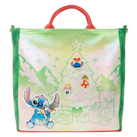 Loungefly Disney Lilo & Stitch Holiday Tote Pin Trader Crossbody Bag