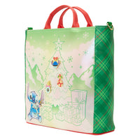Loungefly Disney Lilo & Stitch Holiday Tote Pin Trader Crossbody Bag