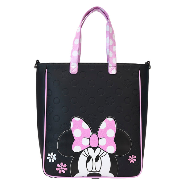 Loungefly Disney Minnie Mouse Floral Rock The Dots Tote Crossbody Bag With Coin Bag