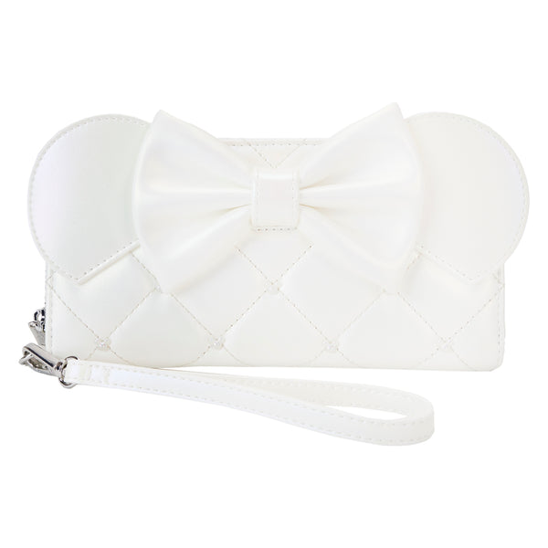 Loungefly Disney Minnie Mouse Iridescent Wedding Zip Around Wristlet Wallet