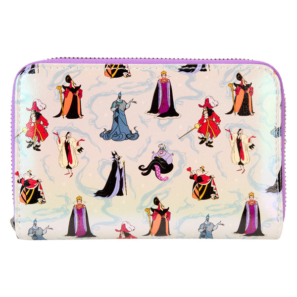 Loungefly Disney Villains Iridescent All-Over Print Zip Around Wallet