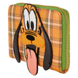 Loungefly Disney Pluto 95th Anniversary Plaid Zip Around Wallet