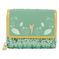 Loungefly Disney Peter Pan Tinker Bell Holiday Sequin Tri-Fold Wallet