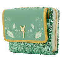 Loungefly Disney Peter Pan Tinker Bell Holiday Sequin Tri-Fold Wallet