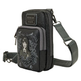 Loungefly The Addams Family Wednesday Black Roses Cell Phone Crossbody Bag with Coin Bag