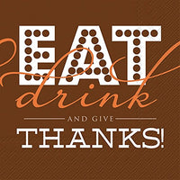 Ideal Home Range 20 Count Cocktail Napkins, Eat Drink And Give Thanks