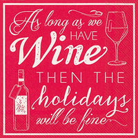 Ideal Home Range 20-Count Rosanne Beck Holidays Paper Cocktail Napkins, Wine